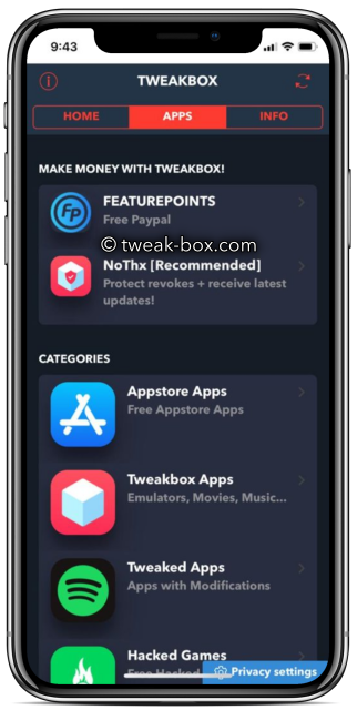 tweakbox app categories